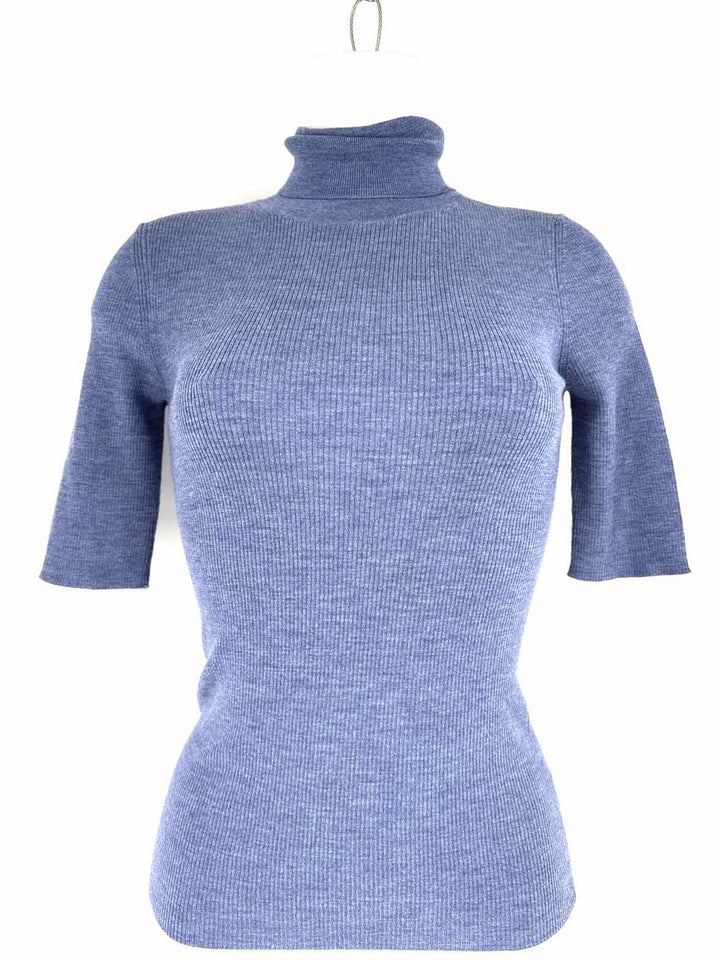 Size Petite THEORY Blue Knit Shirt