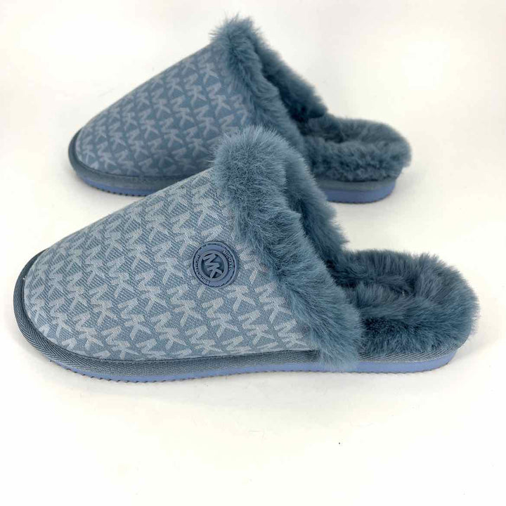 Michael Kors Blue Faux Fur Slippers