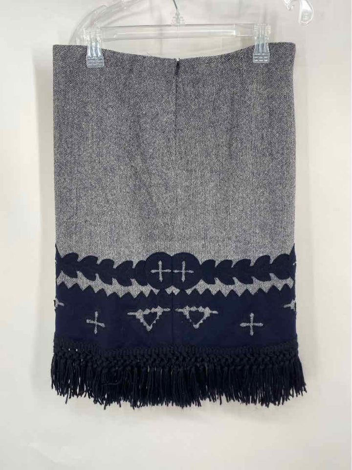Size 8 Tory Burch Navy Print Skirt
