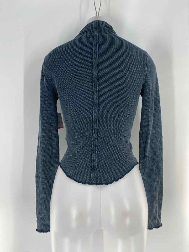 Size S FREE PEOPLE Teal Cotton Shirt