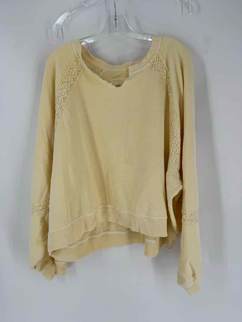 Size XL AERIE Yellow Lace Sweater