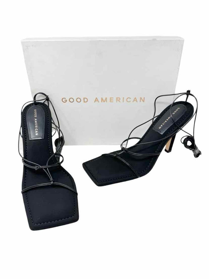 Shoe Size 10 GOOD AMERICAN Black Leather Pumps