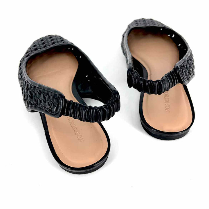 Shoe Size 9 Black Faux Leather Flats