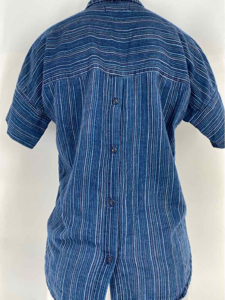 Size XXS MADEWELL Blue Print Shirt