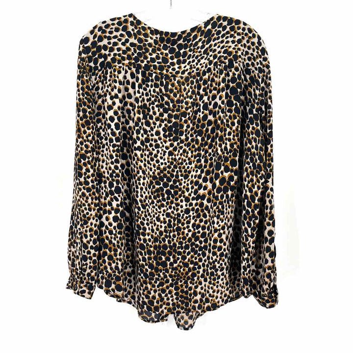 Size XXL LOFT Brown Print Shirt