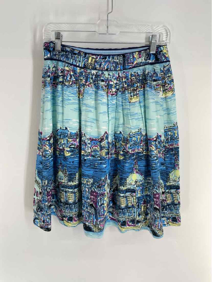 Size 4 Anthropologie Blue Skirt