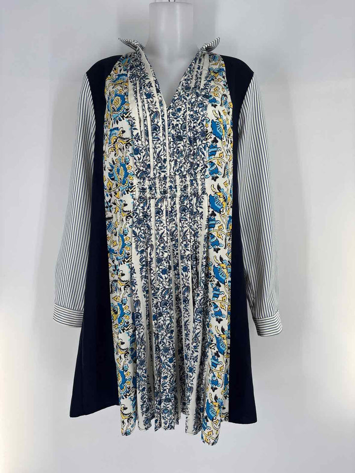 Size L TUCKERNUCK Navy Print Dress