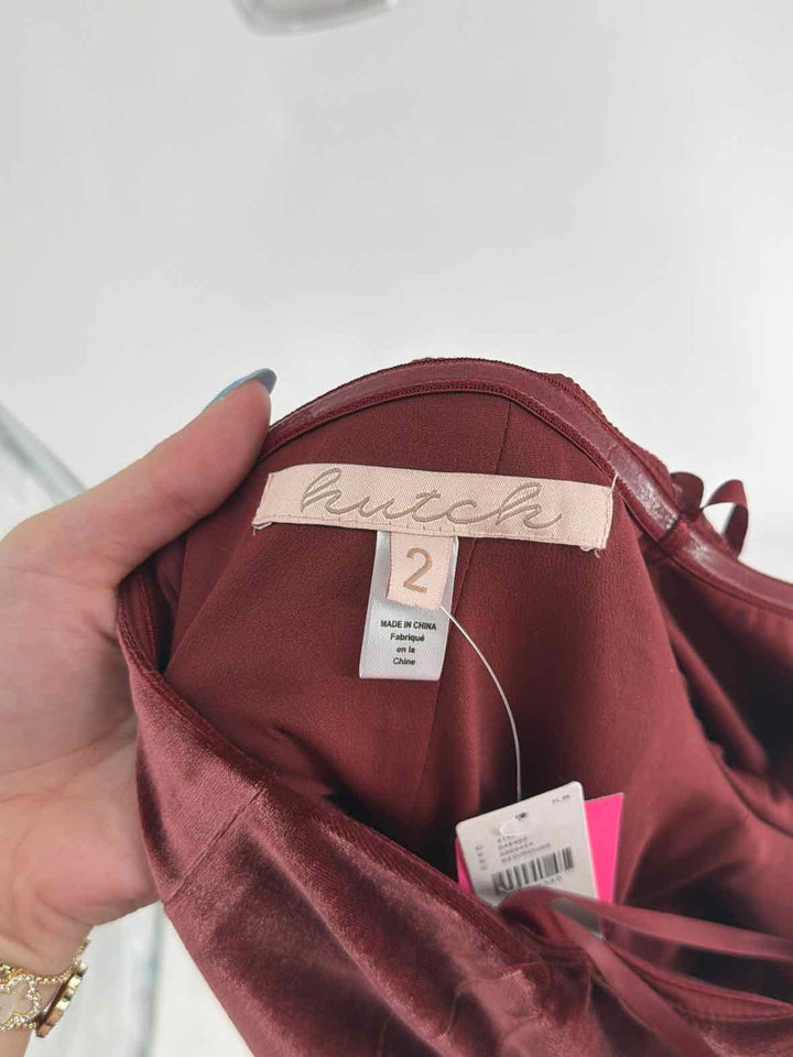 Size 2 HUTCH Burgundy Velour Dress
