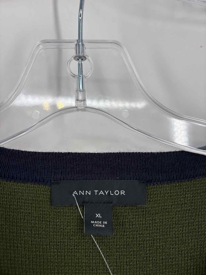 Size XL Ann Taylor Green Knit Cardigan