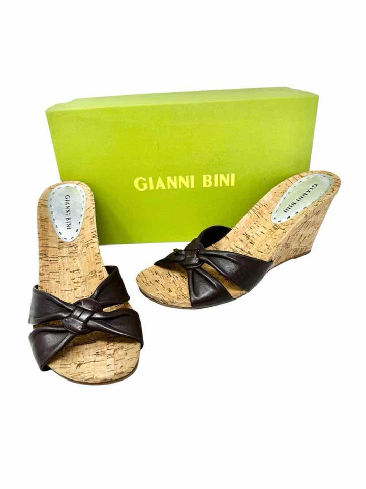Shoe Size 8.5 Gianni Bini Brown Leather Sandals