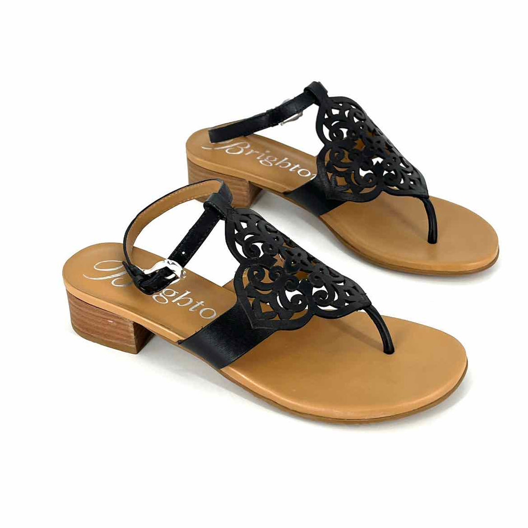 Shoe Size 5.5 BRIGHTON Black Leather Sandals