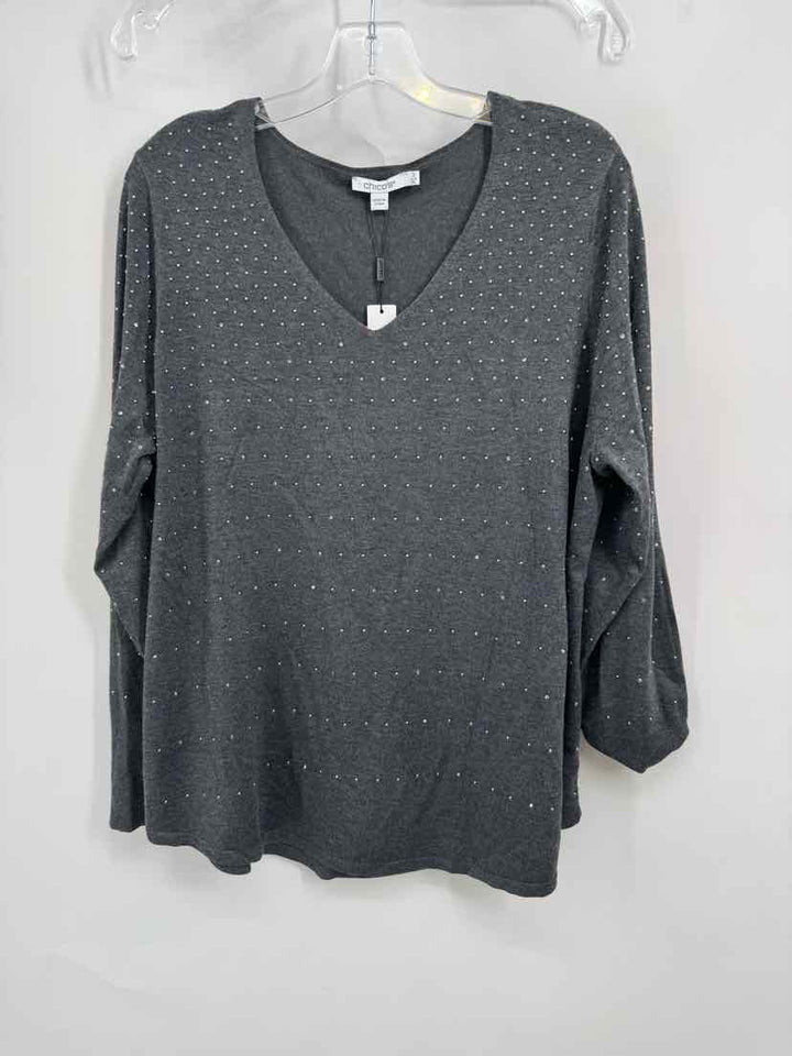 Size XL Chico's Silver Sweater