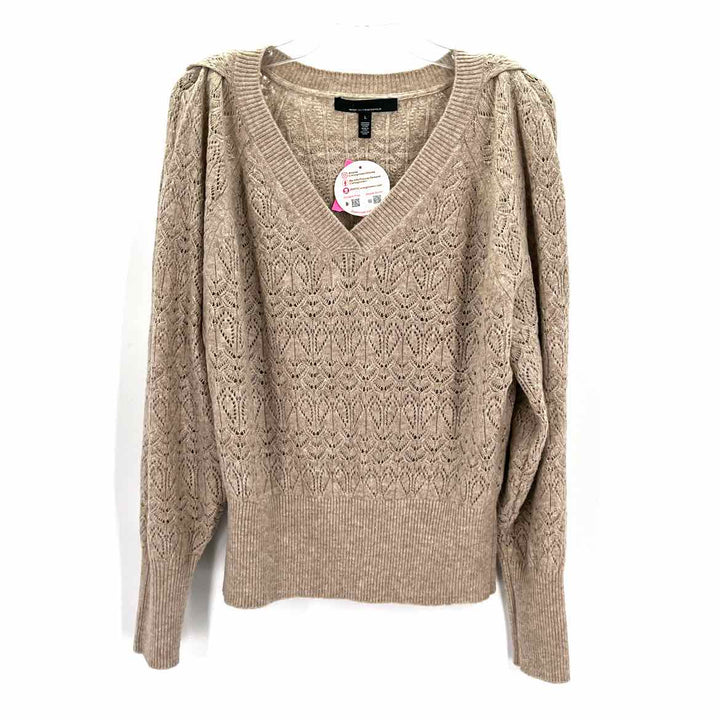 Size L White House Black Market Beige Knit Sweater