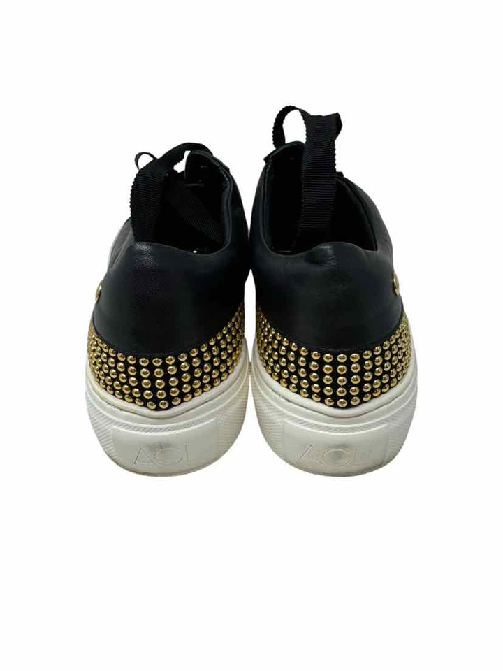 Shoe Size 38 AGL Black Leather Sneakers