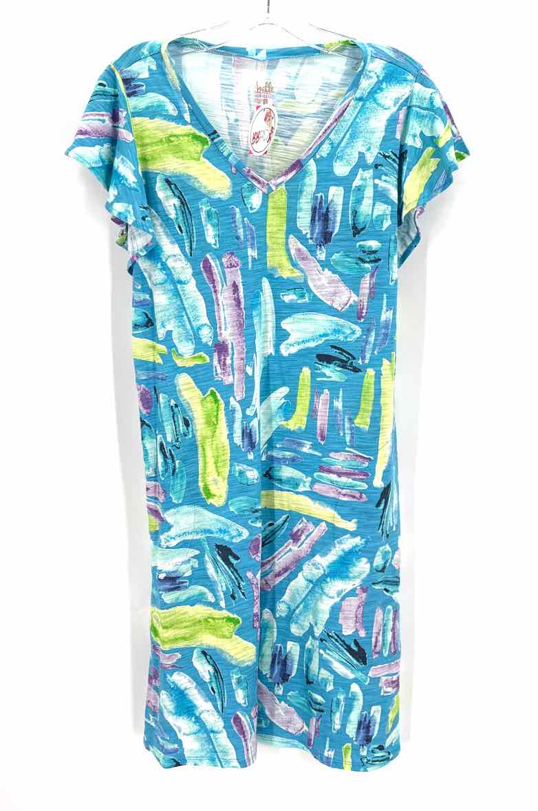 Size M Blue Print Dress