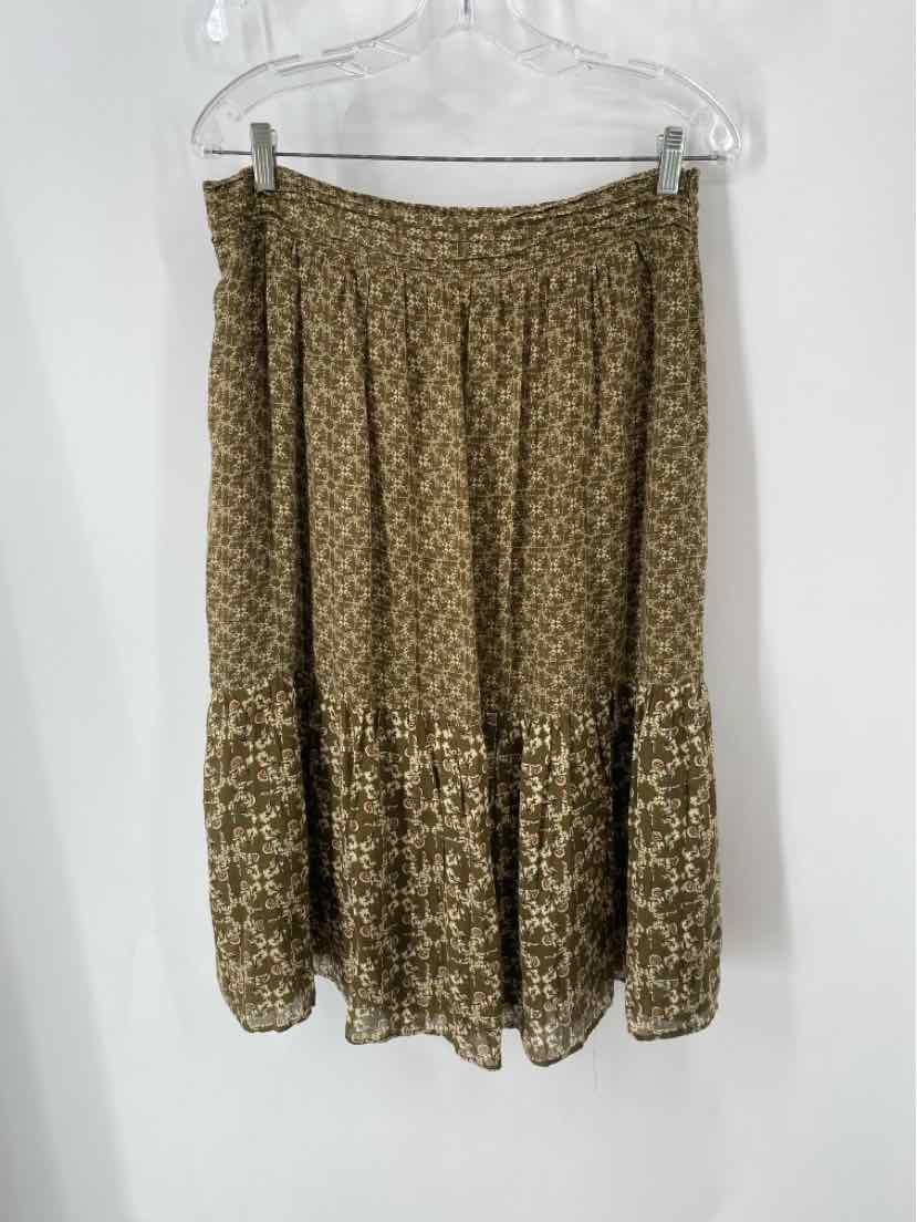 Size L MASSIMO DUTTI Green Print Skirt