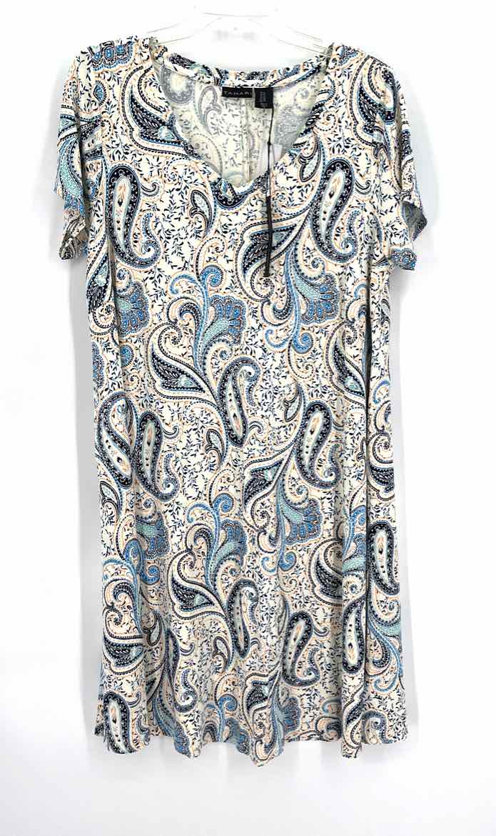 Size 1X TAHARI Blue Print Dress