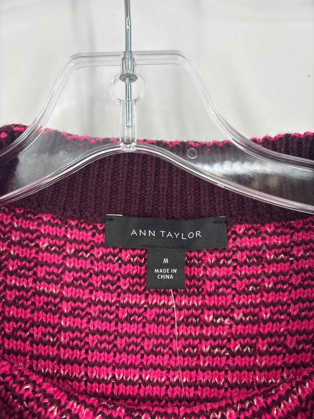 Size M Ann Taylor PINK PRINT Sweater