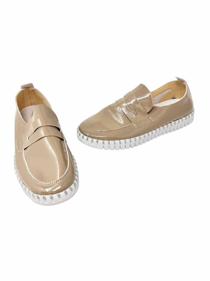 Shoe Size 38 ILSE JACOBSEN Brown PATENT Loafers