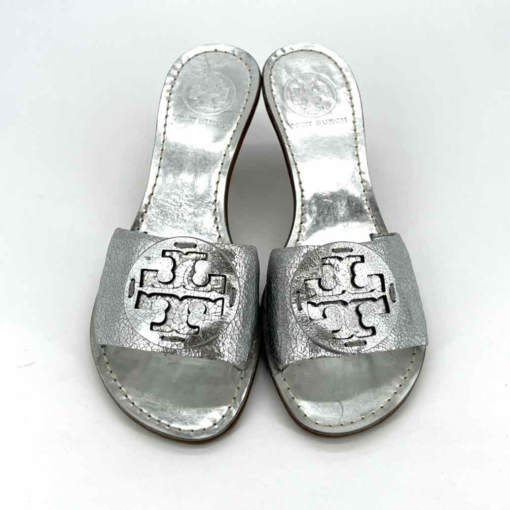 Shoe Size 6 Tory Burch Silver Leather Sandals