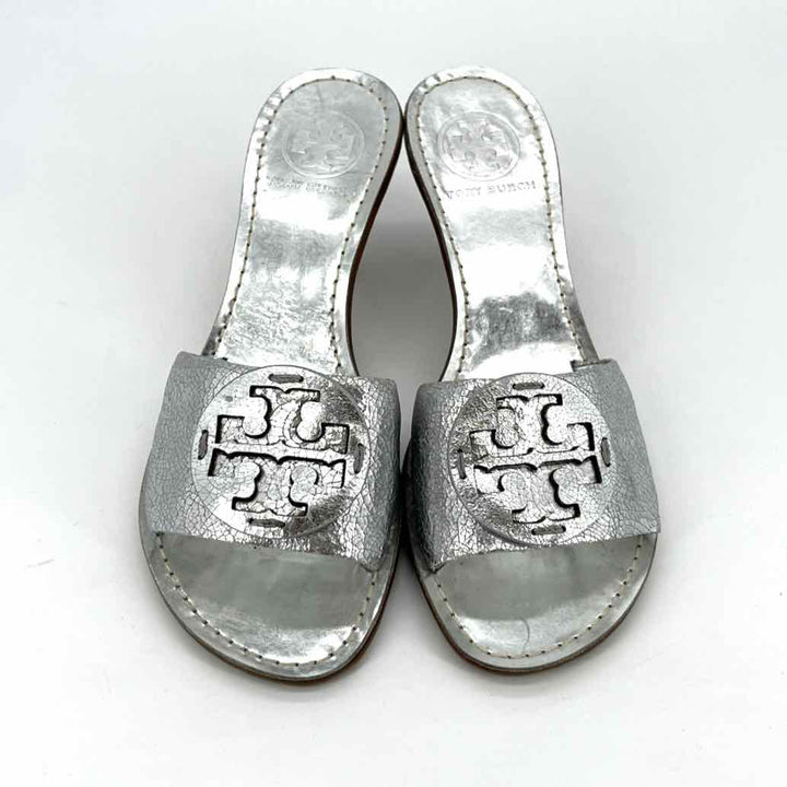 Shoe Size 6 Tory Burch Silver Leather Sandals