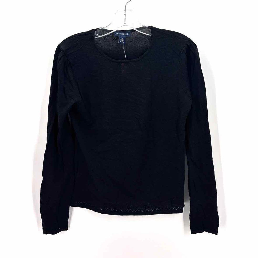 Size M Ann Taylor Black Knit Shirt
