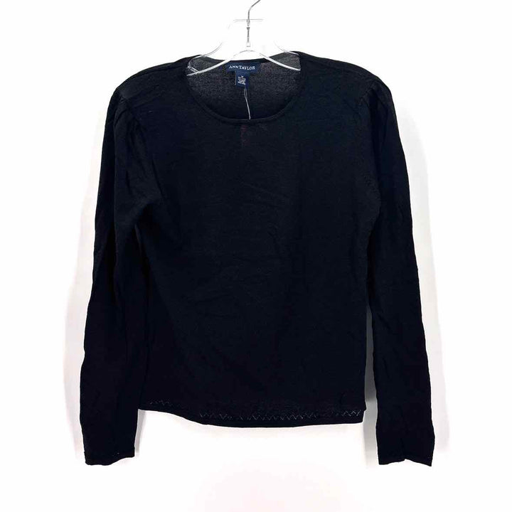 Size M Ann Taylor Black Knit Shirt