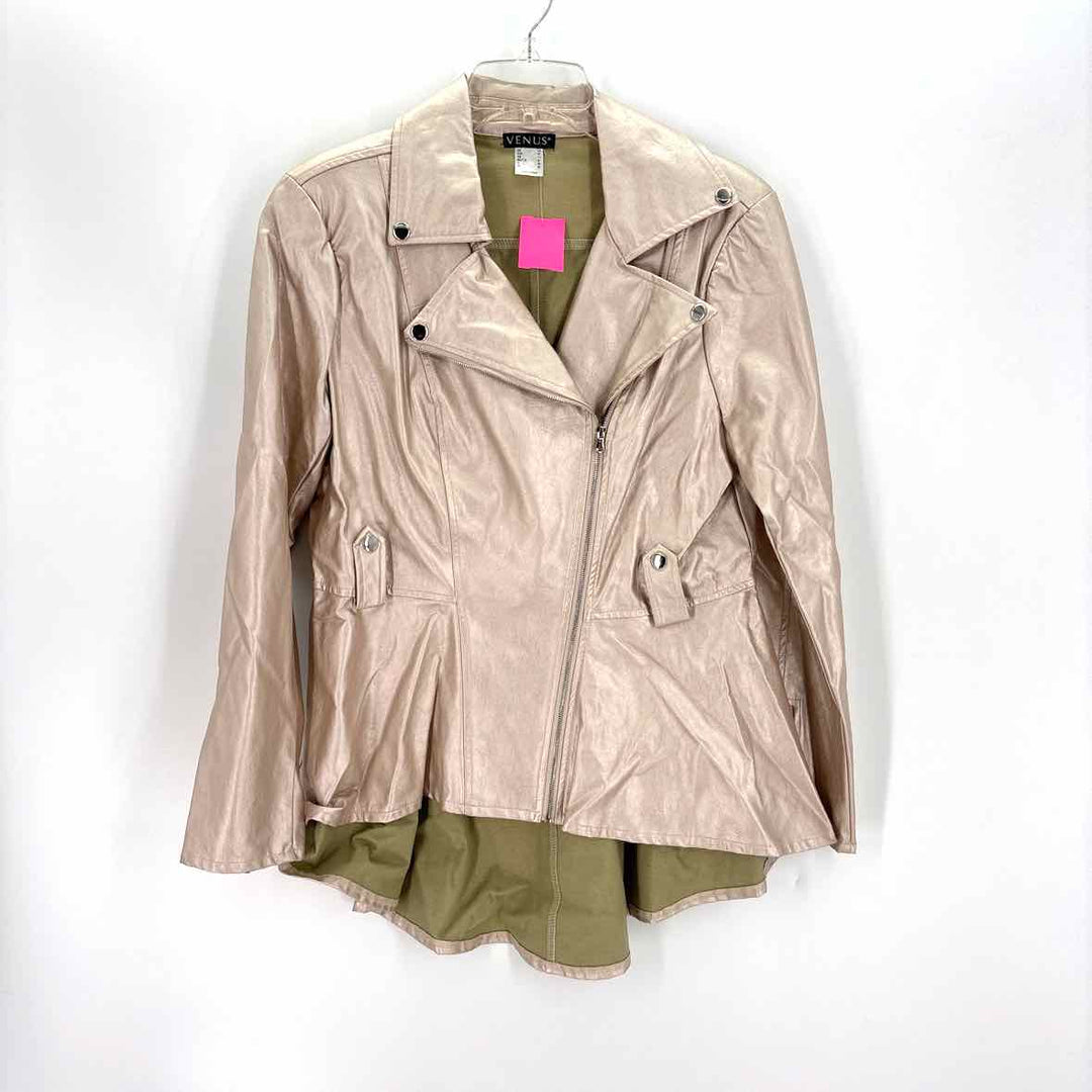 Size 10 VENUS Rose Gold Faux Leather Jacket