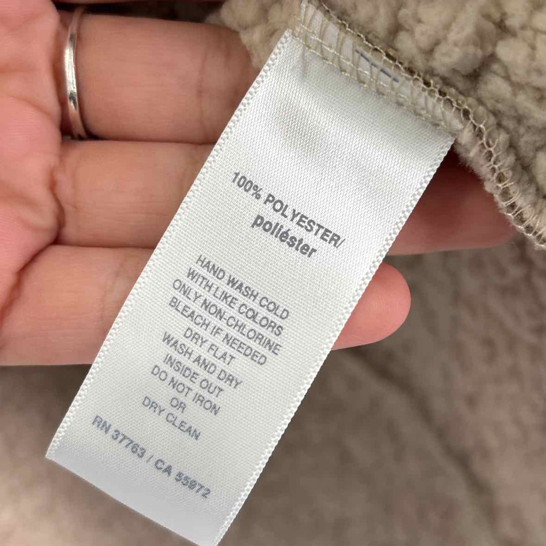 Size 1X Silver Faux Leather Fleece Vest