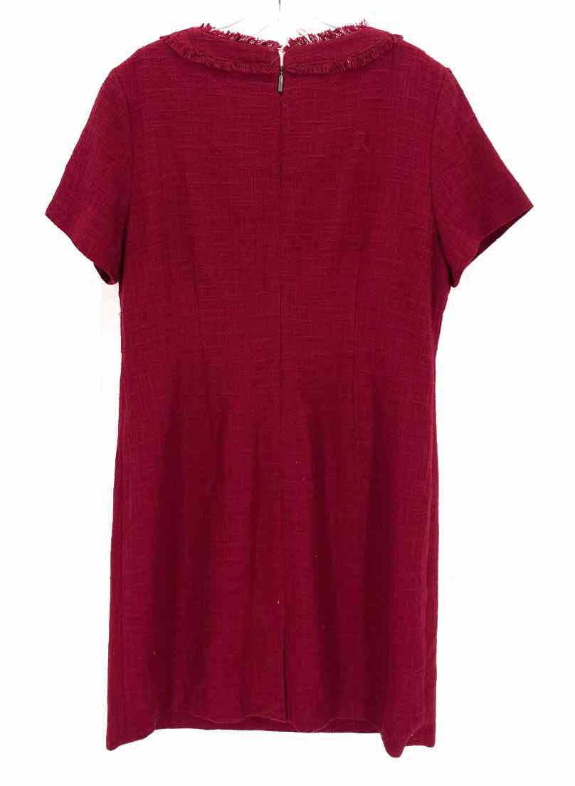 Size 14 KARL LAGERFELD Burgundy Tweed Dress