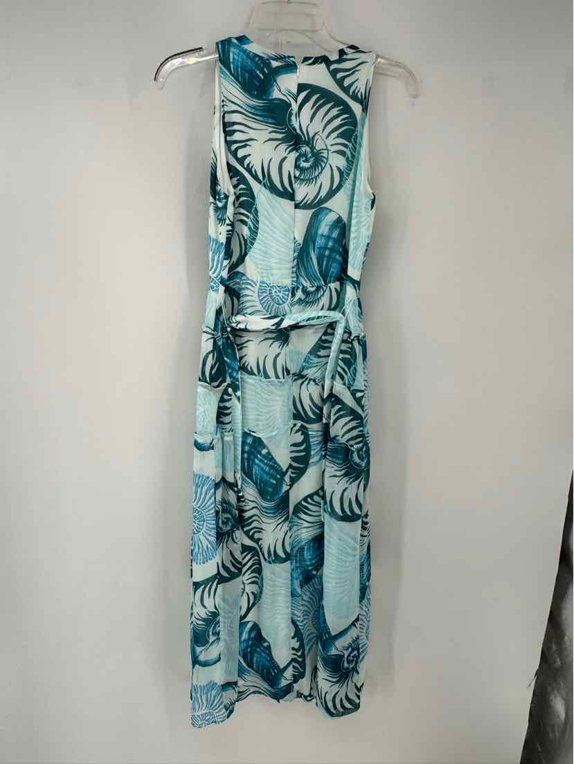 Size 2 White House Black Market Blue Print Dress