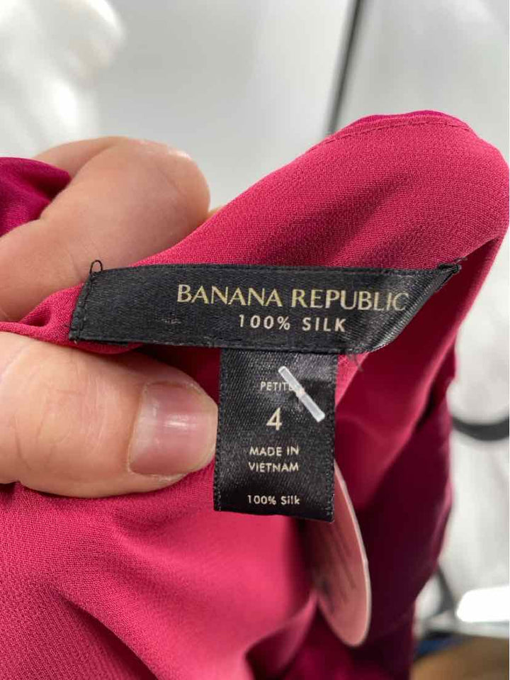 Size 4 Banana Republic Fuschia Silk Dress