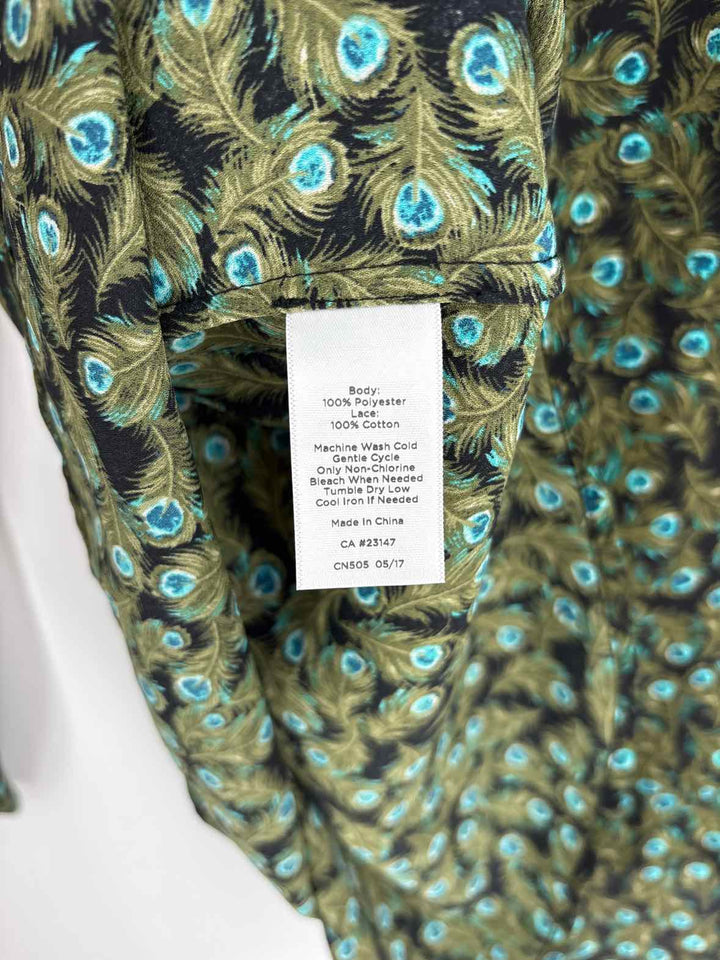 Size XL Talbots Green Print Shirt