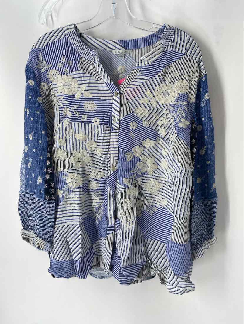 Size XL JOHN MARK Blue Shirt
