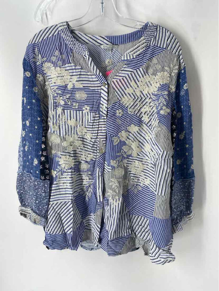 Size XL JOHN MARK Blue Shirt