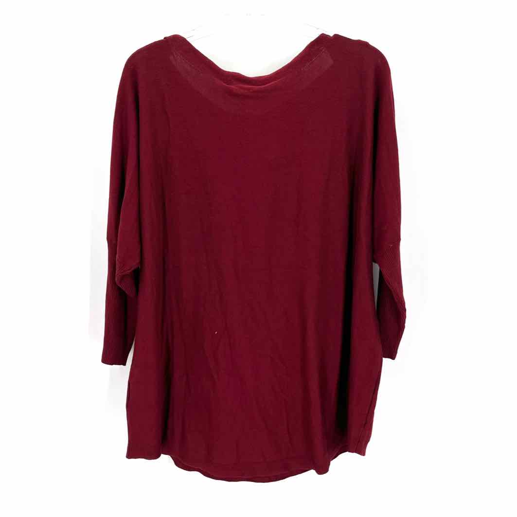 Size 1X CABLE &amp; GAUGE Burgundy Sweater