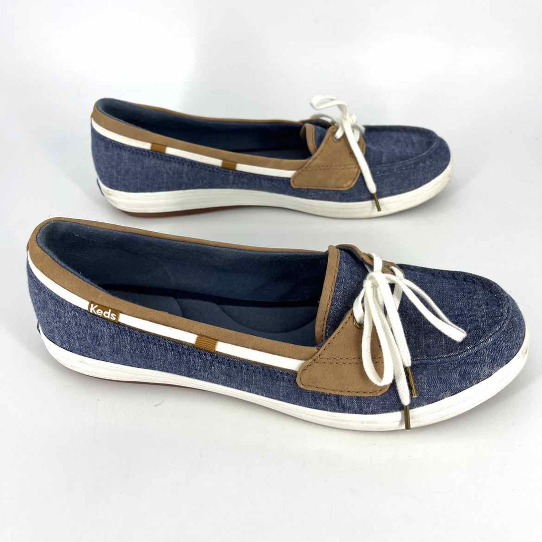 Shoe Size 9.5 Keds Blue Cotton Flats