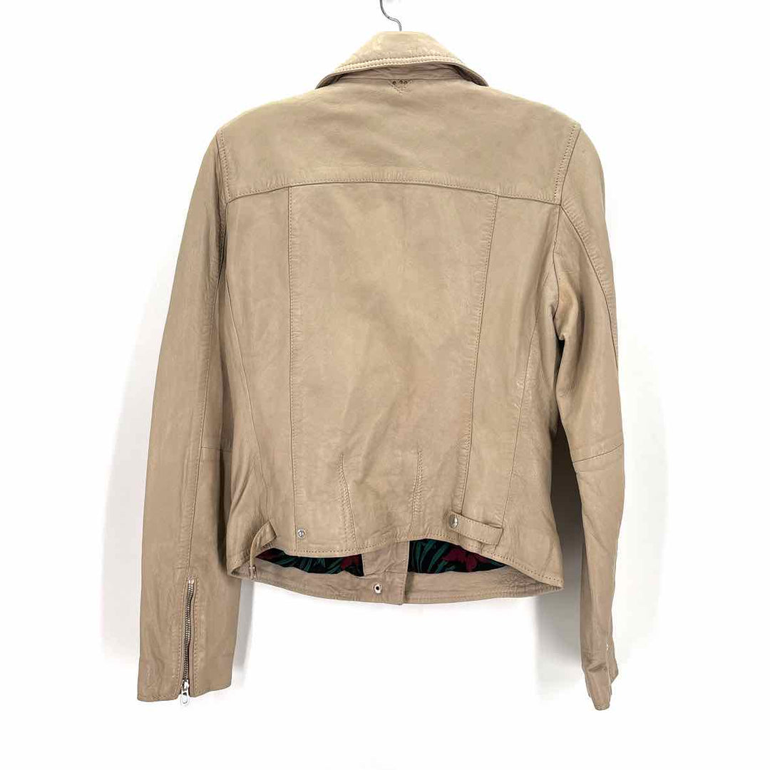 Size S Tan Leather Jacket