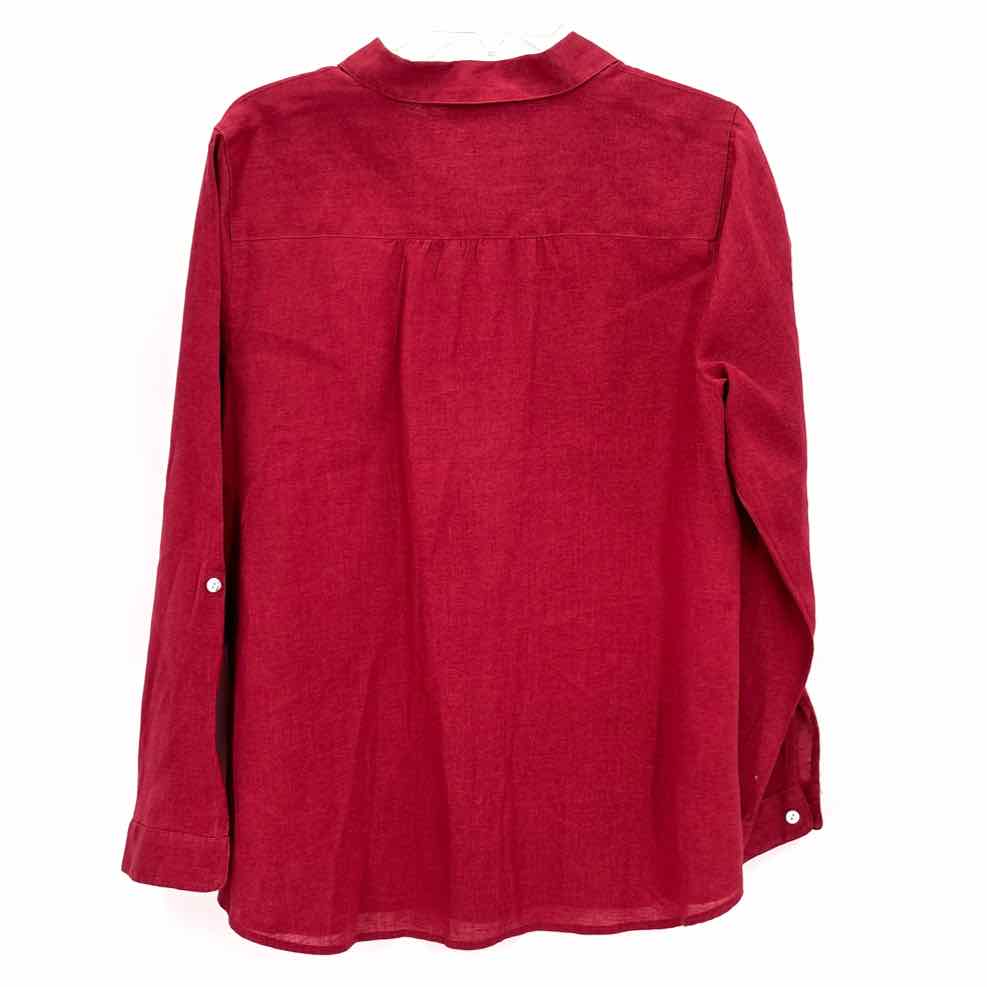 Size M J JILL Red Linen Shirt