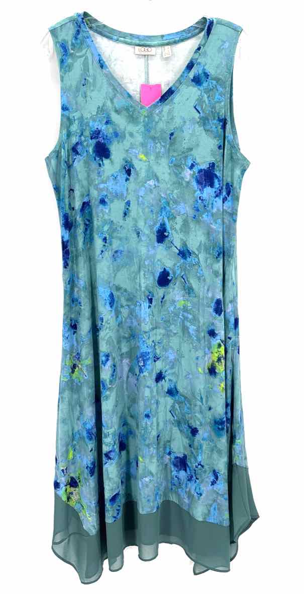 Size L LOGO Teal Dress