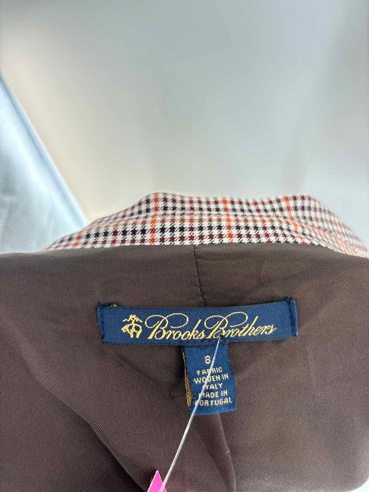 Size 8 Brooks Brothers Brown Print Jacket