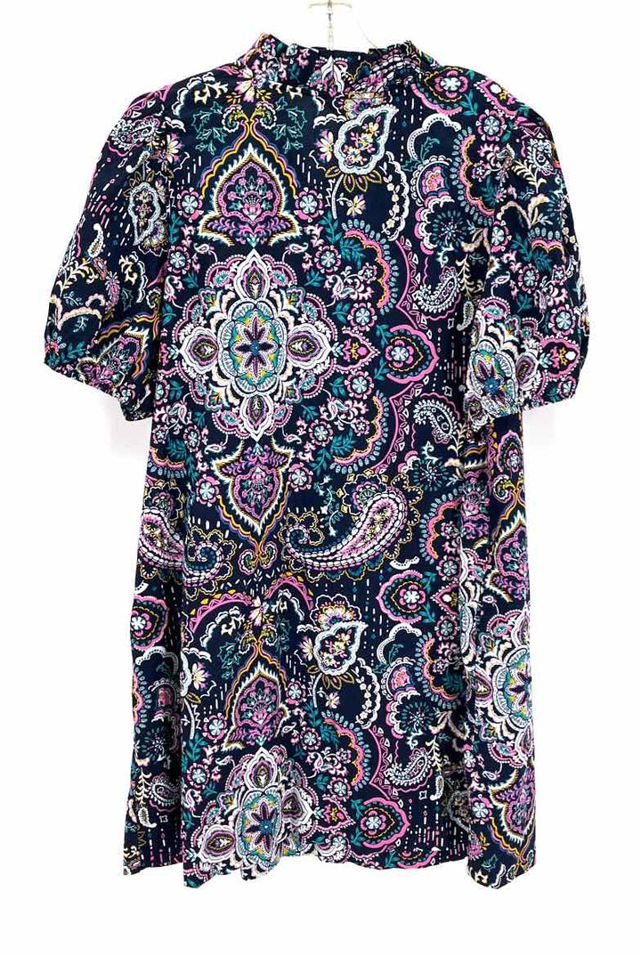 Size 3X CROWN & IVY Navy Print Dress