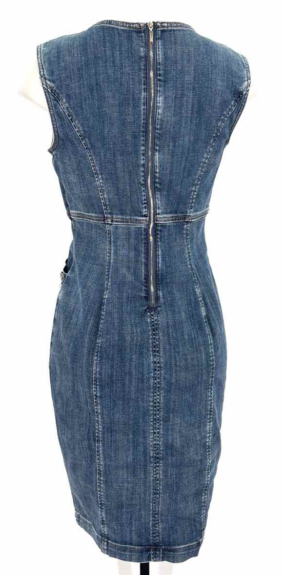 Size 4 White House Black Market Blue Denim Dress