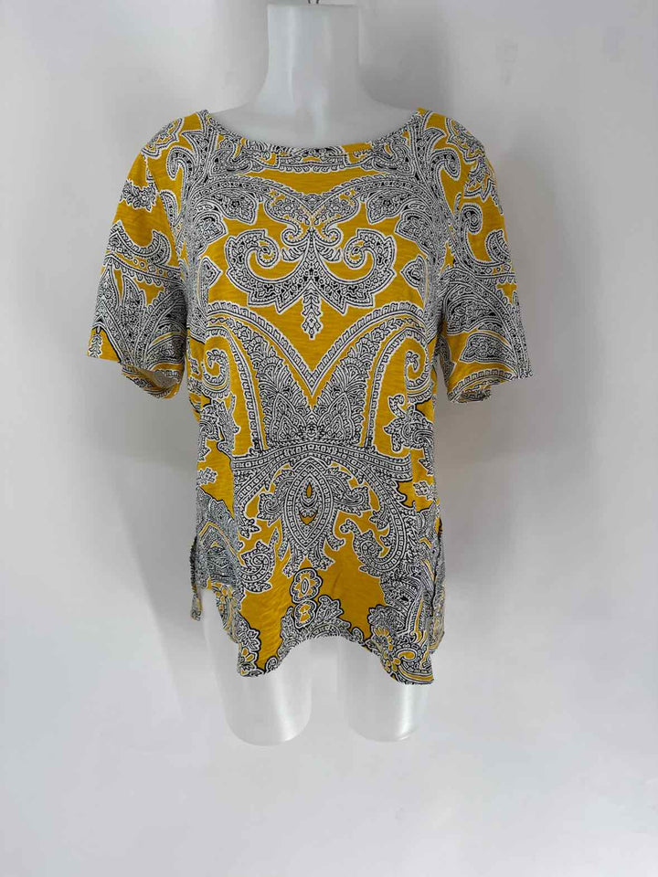 Size L Chico's Yellow Cotton Shirt