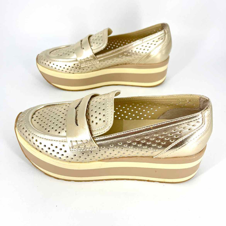 Shoe Size 6 Dolce Vita Gold Faux Leather Loafers
