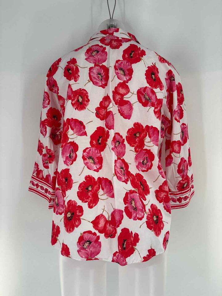 Size L Talbots Red Print Shirt