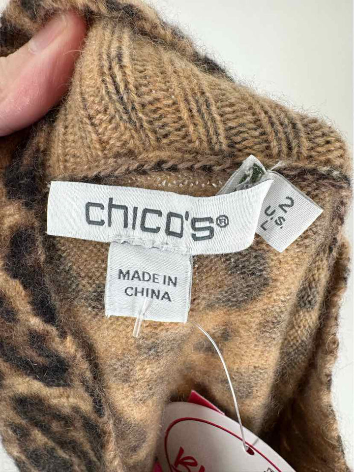 Size L Chico's Brown Print Sweater