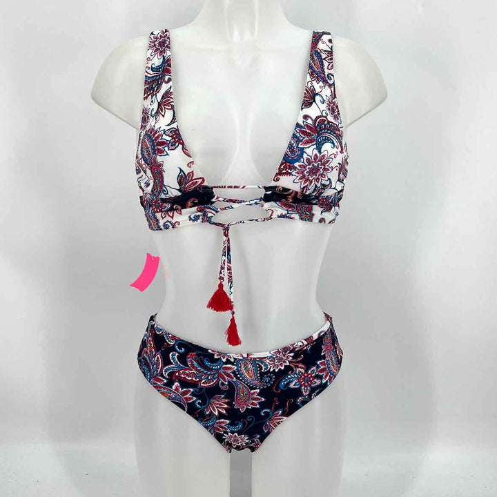 Size XS CUPSHE White Print Swimsuit
