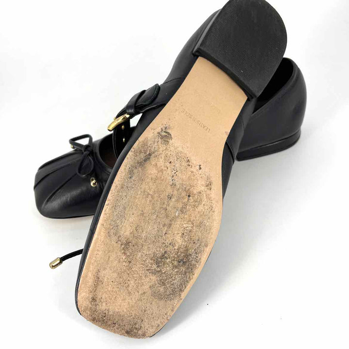 Shoe Size 40 Anthropologie Black Leather Flats