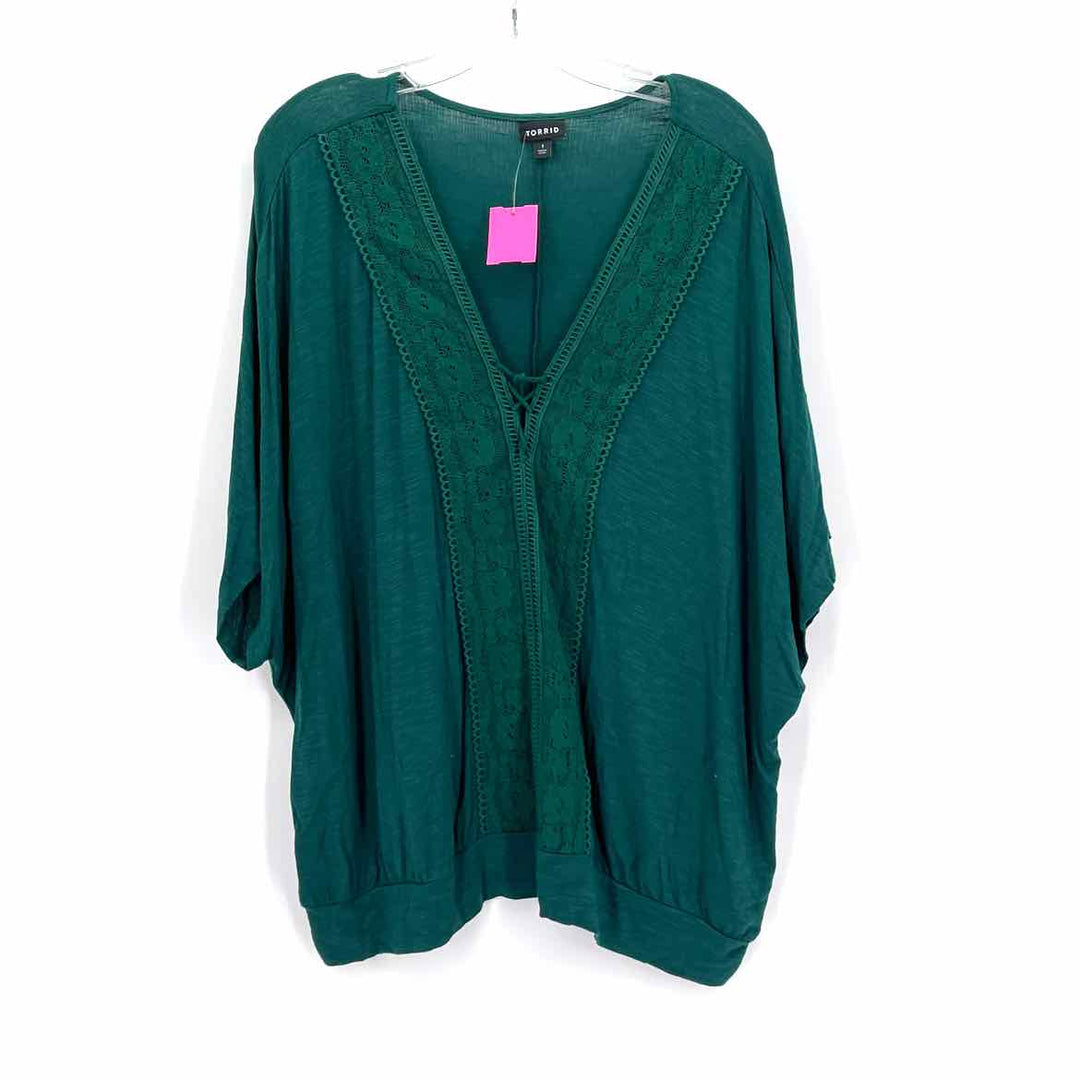 Size 1 Torrid Green Lace Sweater